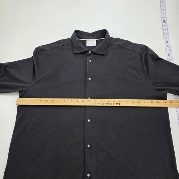 Quiet Luxury Buki Collection Knit Shirt Mens Large Black Supima Stretch - Picture 10 of 13